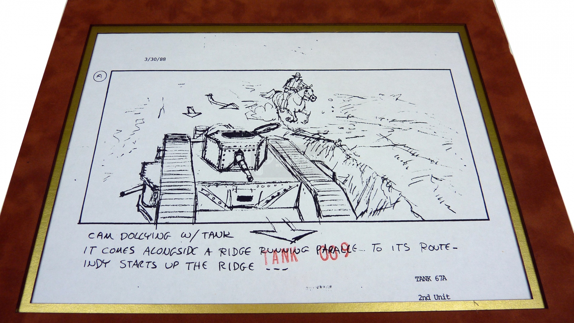 Production Used Storyboard - Indy Chases The Tank - Indiana Jones at ...